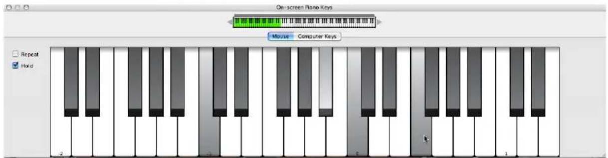 On-screen Piano Keys Mouse Computer Keys Repeat Hold