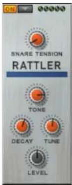 ON SNARE TENSION RATTLER TONE DECAY TUNE LEVEL