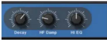 Decay HF Damp HI EQ