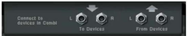 Connect to devices in Combi L R To Devices L R From Devices