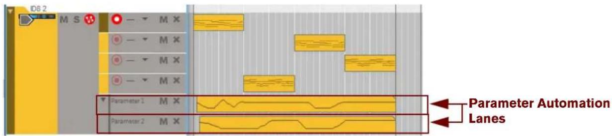 ID6 2 M S Parameter 1 M X Parameter 2 M X Parameter Automation Lanes