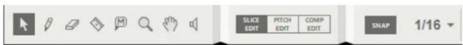 SLICE EDIT PITCH EDIT COMP EDIT SNAP 1/16