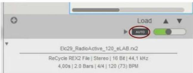Load AUTO Elc29_RadioActive_120_eLAB.rx2 ReCycle REX2 File | Stereo | 16 Bit | 44,1 kHz 4,00s | 2.0 Bars | 4/4 | 120 (73) BPM