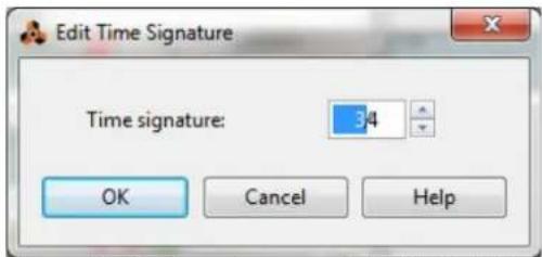 Edit Time Signature Time signature: 34 OK Cancel Help