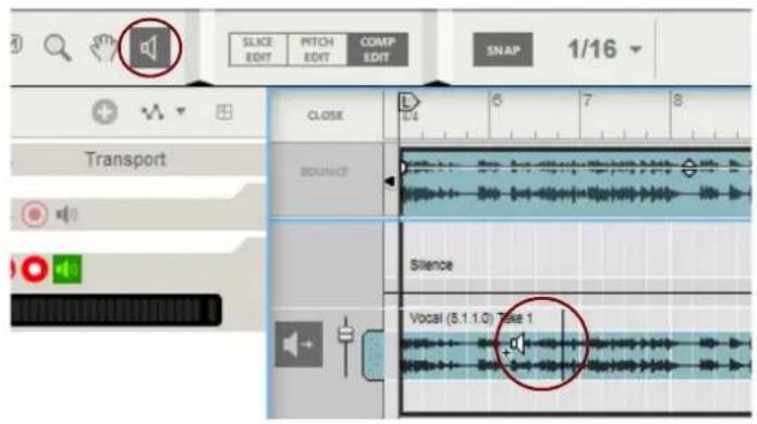 SLICE EDIT PITCH EDIT COMP EDIT SNAP 1/16 Transport CLOSE 5.4 6 7 8 BOUNCE Silence Vocal (5.1.1.0) Test 1