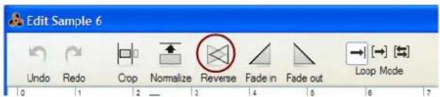 Edit Sample 6 Undo Redo Crop Normalize Reverse Fade in Fade out Loop Mode