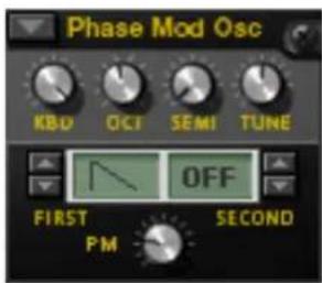 Phase Mod Osc KBD OCT SEMI TUNE OFF FIRST SECOND PM