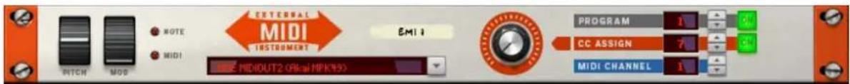 PITCH MOD NOTE MIDI EXTERNAL MIDI INSTRUMENT EMI 1 PROGRAM CC ASSIGN MIDI CHANNEL MIDIOUT2 (Rikai HPK95)