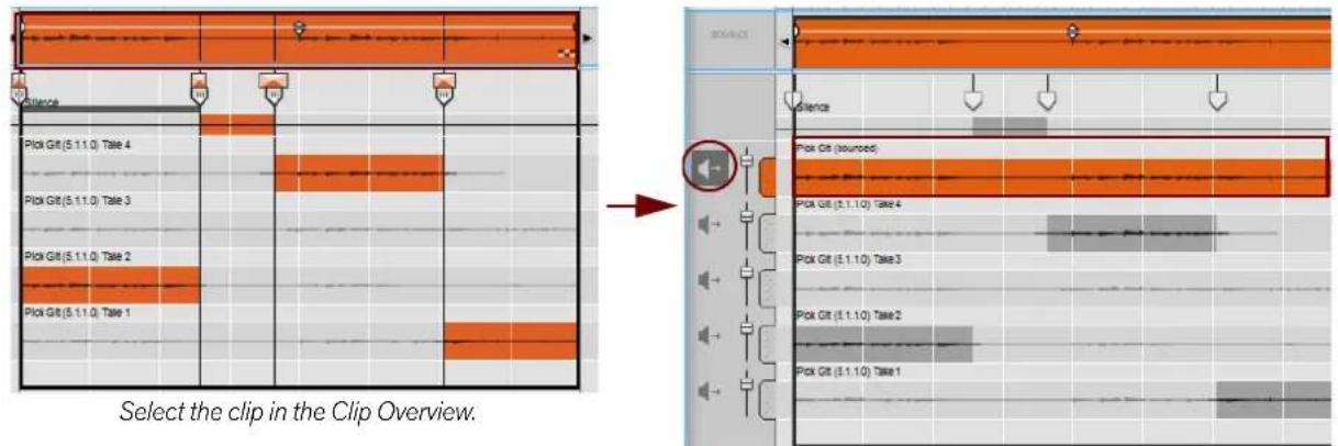 Select the clip in the Clip Overview.