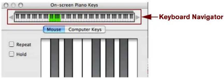On-screen Piano Keys Keyboard Navigator Mouse Computer Keys Repeat Hold