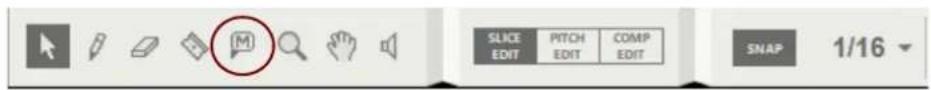SLICE EDIT PITCH EDIT COMP EDIT SNAP 1/16