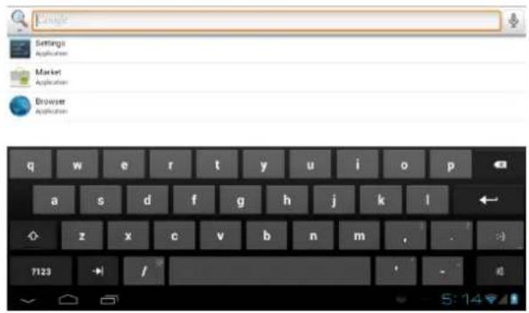 Settings Applications Market Applications Browser Applications q w e r t y u i o p a s d f g h j k l z x c v b n m 7123 /