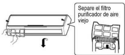 Separé el filtro purificador de aire viejo
