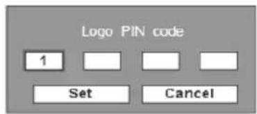 Logo PIN code 1 Set Cancel