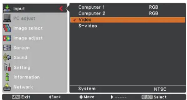 SANYO PLC-XU350K - Menu Operation - 1