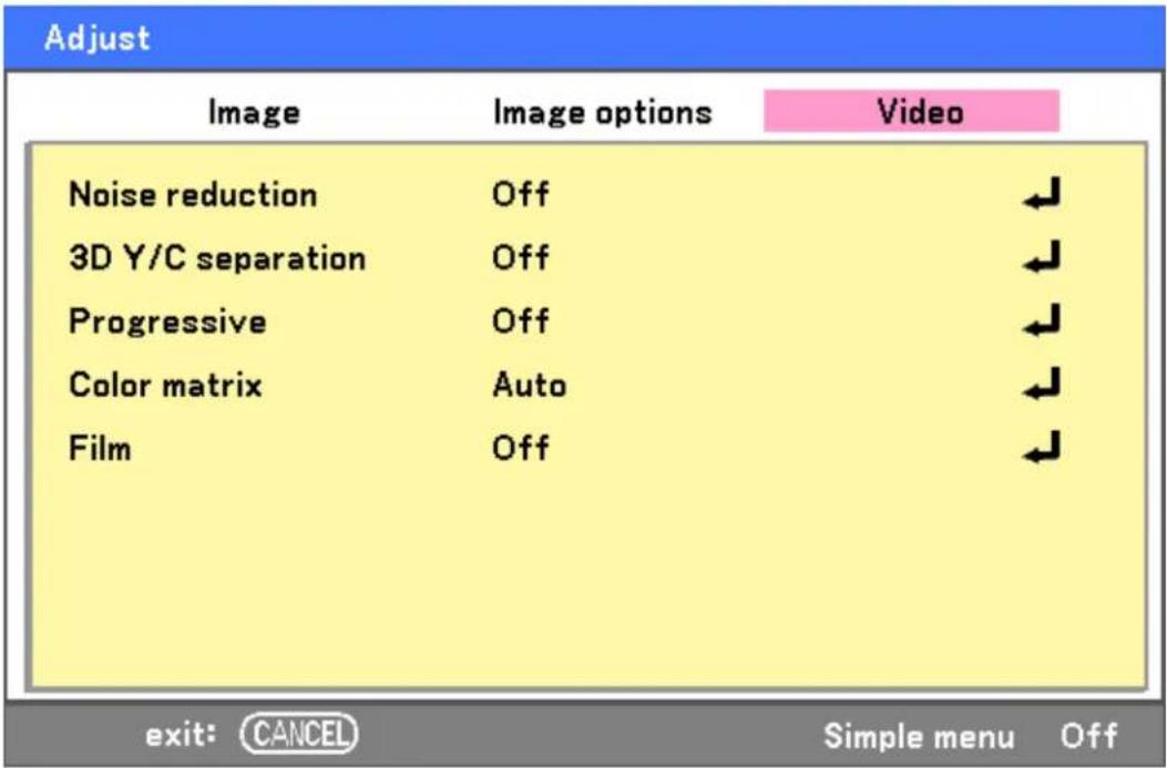 SANYO PDG-DWT50KL - Video menu - 1