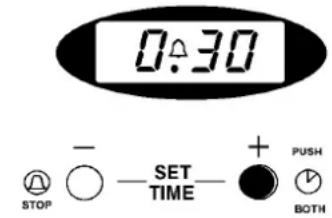 0:30 STOP — SET TIME — + PUSH — BOTH