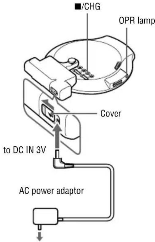 SONY D-NE20LS - To charge the rechargeable battery without using the supplied charging stand - 1
