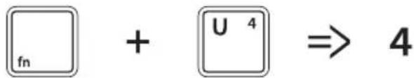fn + U 4 => 4