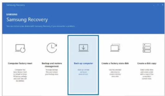 SAMSUNG DM500A2MI - Backing up the current system - 1