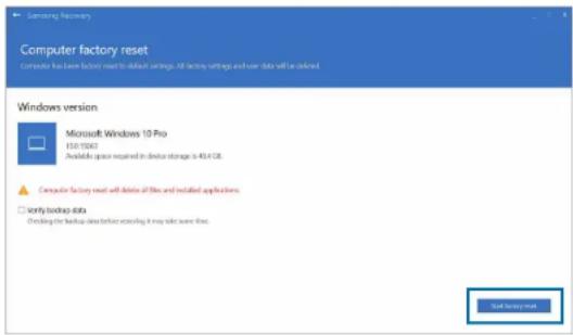 SAMSUNG DM500A2MI - Select Computer factory reset → Start factory reset. - 1