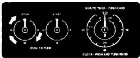 STOCK 21/45 PUSH TO TURN 21/45 MINUTE TIMER TURN KNOB CLOCK - PUSH AND TURN KNOB