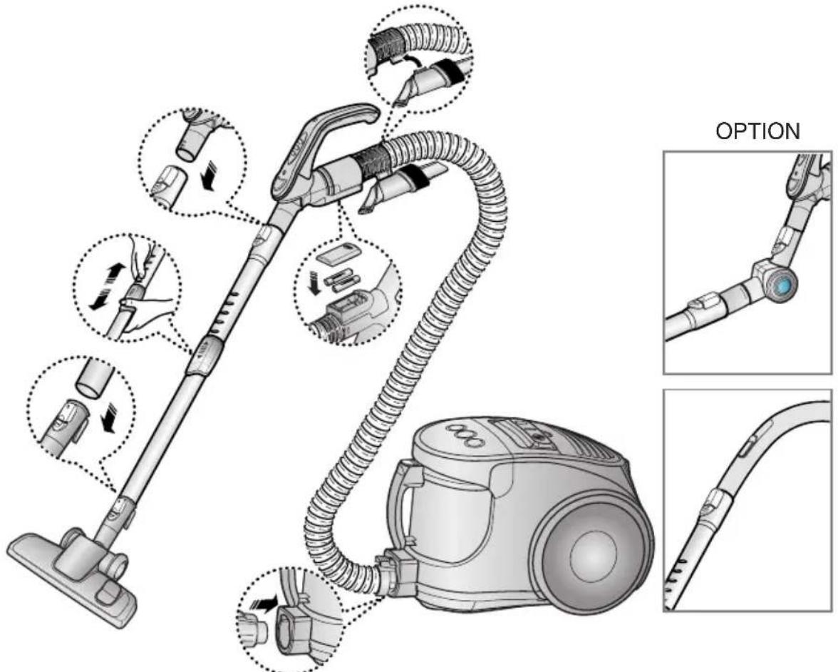 SAMSUNG SC8451 - ASSEMBLING THE CLEANER - 1