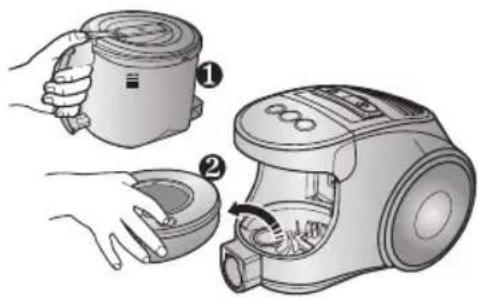 SAMSUNG SC8451 - CLEANING THE MOTOR PROTECTION FILTER - 1