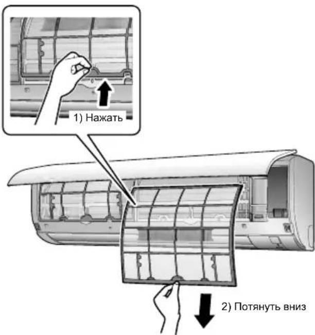 DAIKIN FTX71K2V1B - Извлеките воздушные фильтры. - 1