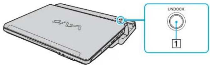 SONY Vaio VGN-FE31B - Αποσύνδεση του υπολογιστή σας από τη θέση σύνδεσης της θήκης πολλαπλών λειτουργιών - 1