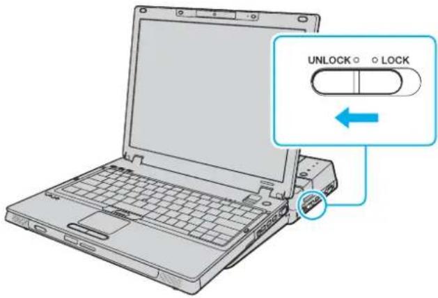 SONY Vaio VGN-BX51VN - Αποσύνδεση του υπολογιστή σας από τη θέση σύνδεσης της θήκης πολλαπλών λειτουργιών - 1