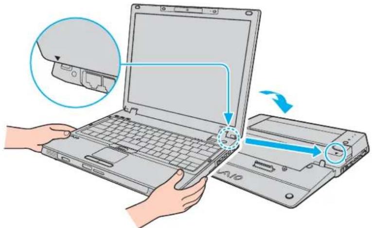 SONY Vaio VGN-BX51VN - Σύνδεση του υπολογιστή σας στη θέση σύνδεσης της θήκης πολλαπλών λειτουργιών - 4