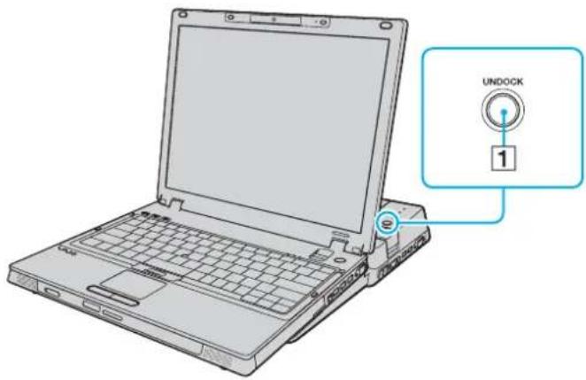 SONY Vaio VGN-BX51VN - Πατήστε το κουμπί UNDOCK (1). - 1