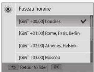 Fuseau horaire [GMT +00:00] Londres [GMT +01:00] Rome, Paris, Berlin [GMT +02:00] Athènes, Helsinki [GMT +03:00] Moscou Retour Valider OK