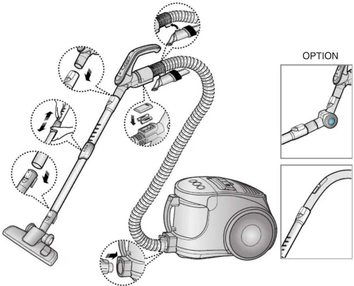 SAMSUNG SC8430 - ASSEMBLING THE CLEANER - 1