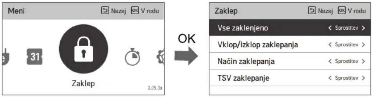 LG HM091MRS - Kako vstopiti v nastavitve zaklepanja - 1