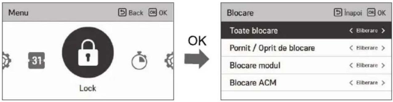 LG HM091MRS - Modul de accesare a setării de blocare - 1