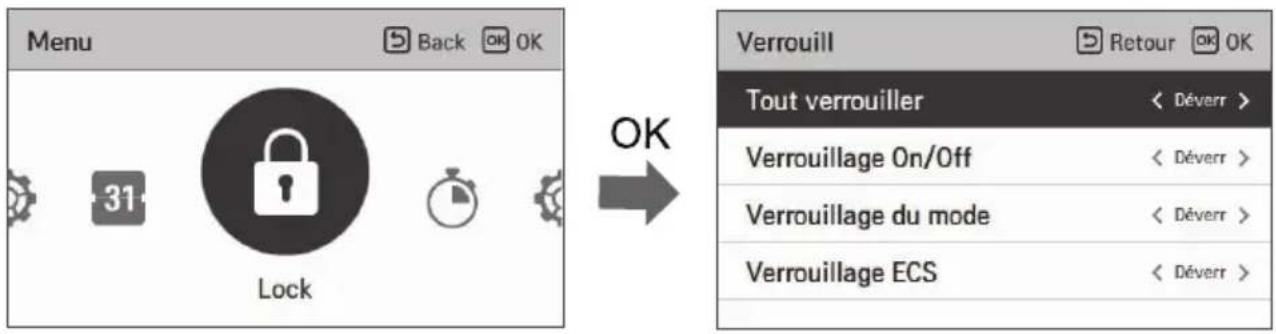 LG HM091MRS - Comment accéder au réglage du verrouillage - 1