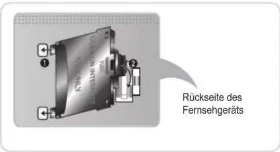 SAMSUNG UE55D6100SP - Befestigen des CI-Kartenadapters - 1