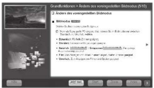 SAMSUNG UE55D6100SP - So wechseln Sie zwischen dem e-Manual und den entsprechenden Menus. - 1