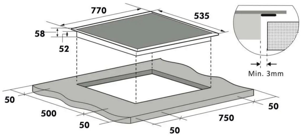 Linarie Toulouse LS80I2F1Z - Table de cuisson à induction double zone flexible de 80 cm à 5 zones - 1