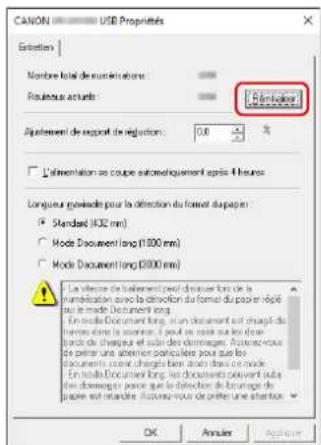 CANON USB Properties Enotion Nombre total de réunérations: Passiveur actués: Ajustement de support de réduction: 0,0 % L'élément se coupé autorelquatement après l'heure Longueur provisée pour la détection du format d'épapier Standard (432 mm) Mode Document long (1000 mm) Mode Document long (8000 mm) La vente de talement peut terminer lors de la rémission avec la détection du format du poiter régul par le mode Document long. En la mode Document long, un document est chargé du fremme dans la personne. Il peut se sece sur les des- trands de chequeur et aux des demandes. Active-vous de préter une attention particulaire pour que les documents est une chargé bien donc des modes. En la mode Document long, les documents seçent au des demandes parce que la détection de la tirager de passes est latrède. Active-vous de préter une attention OK Annuler Apply