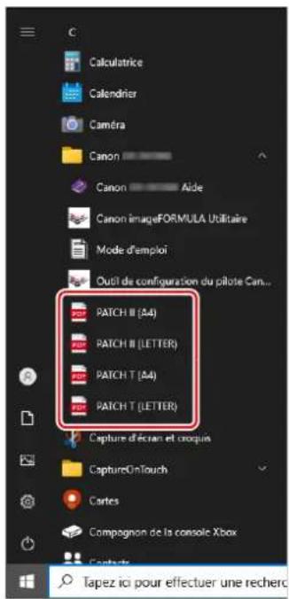 Calculatrice Calendrier Caméra Canon Canon Aide Canon imageFORMULA Utilitaire Mode d'emploi Outil de configuration du pilote Cam.. PATCH III (A4) PATCH III (LETTER) PATCH T (A4) PATCH T (LETTER) Capture d'écrées et croquies CaptureOnTouch Cartes Compagnon de la console Xbox Tapez ici pour effectuer une recherche