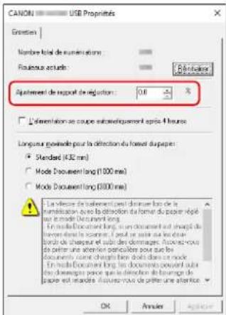 CANON USB Properties Environ Nombre total de numerations: Péroussus actués Régulétaire Département de rapport de réduction: 0,0 % L'orientation se coupé extravolièrement après 4 heures Longueur générales pour la détection du format d'apprer Standard (432 mm) Mode Document lang (1000 mm) Mode Document lang (8000 mm) La vente de le traitement peut terminer lors de la numinisation avec la détection du form du power répide en mode Document lang. En mode Document lang, un document est chargé du transvers dans la scâmer, il peut se seient sur les dis- bonds de chaqueur et subles des domnages. Àtrous les de peinter une attention particulière pour les que douvrant une chargé bas d'ordes dans la mode En mode Document lang, les documents pouvait subles des domnages parce que la détection de courages de préter est modérée d'après-maux de peinter une attention. OK Annuler Apply