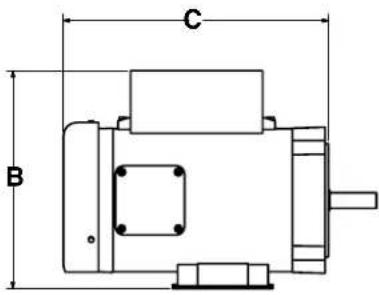 Canarm ALX120-UD050EC - Consignes des dimensions des moteurs - 1