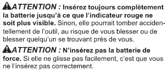MAKITA DUC305 - Insertion ou retrait de la batterie - 1