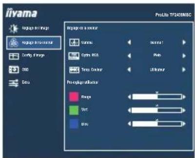 IIYAMA ProLite TF2238MSC - MENU des paramètres de réglage - 4