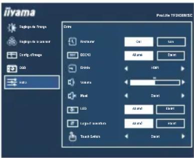 IIYAMA ProLite TF2238MSC - MENU des paramètres de réglage - 9
