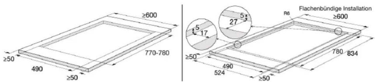Atag HIDD28471SVI - AusschnittinderArbeitsplatte - 1