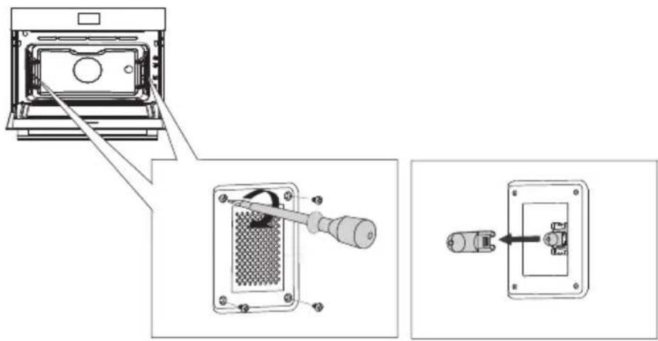Atag CSX4685M - Replacing the oven light bulb - 4